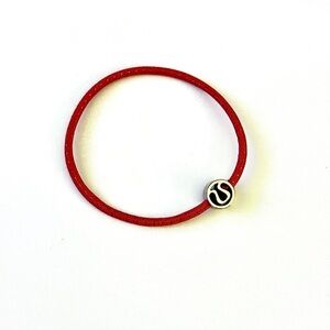 Lululemon 🍋 Red Hair Tie with Silver Accent